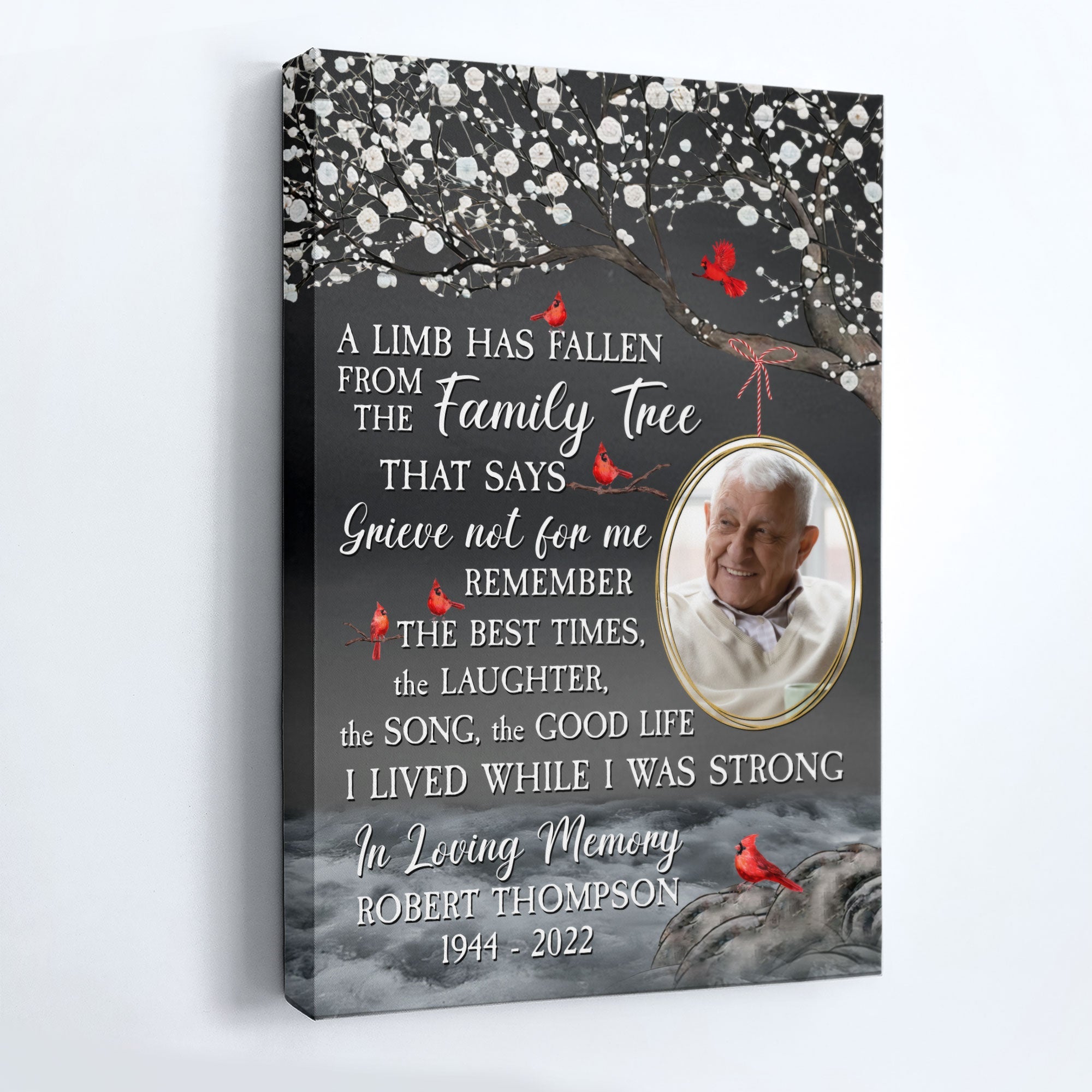 [Photo Inserted] A Limb Has Fallen From The Family Tree – Personalized Poster/Canvas – Memorial, Loving Gift For Family Members, Family With Lost Ones